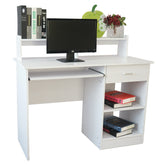 HAOYYE Modern White Computer Desk with E1 15MM Chipboard Desktop General Style Writing Table for Home Office Study Workstation Minimalist Space Saving Design for Bedroom Living Room